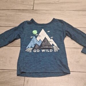 🐧 Toughskins Blue Long Sleeve Tee with Mountain Graphic🍍🍓🦉